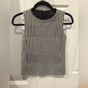 Ann Taylor Black and White Houndstooth Top